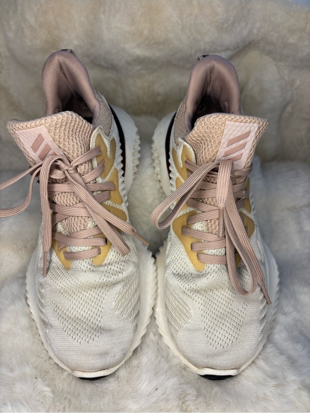 adidas AlphaBOUNCE Beyond Women’s 5.5 Ecru Ash Pearl Running Shoes DB0206